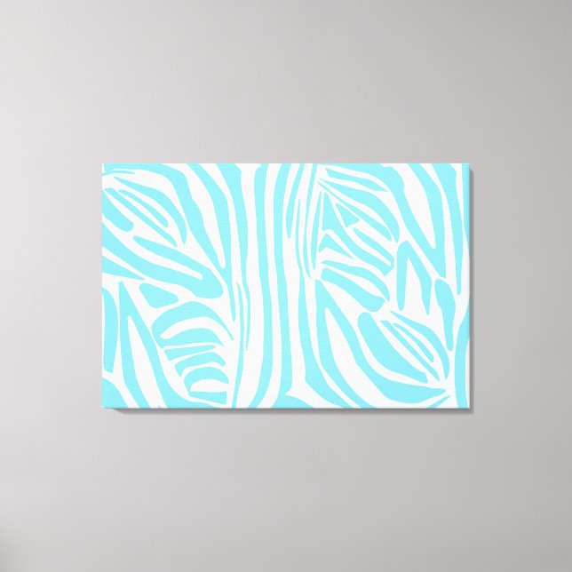 Blue Zebra Pattern Leinwanddruck (Vorderseite)