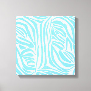 Blue Zebra Pattern Leinwanddruck