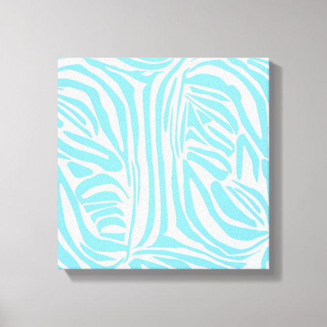 Blue Zebra Pattern Leinwanddruck (Vorderseite)