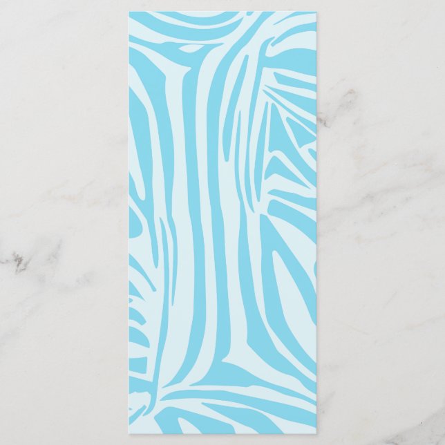 Blue Zebra Pattern Menükarte (Vorderseite)