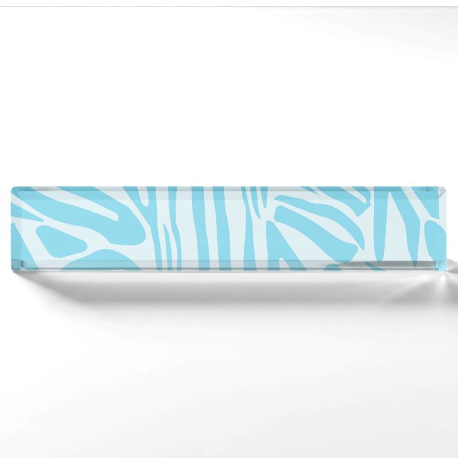 Blue Zebra Pattern Namensplakette (Vorderseite)
