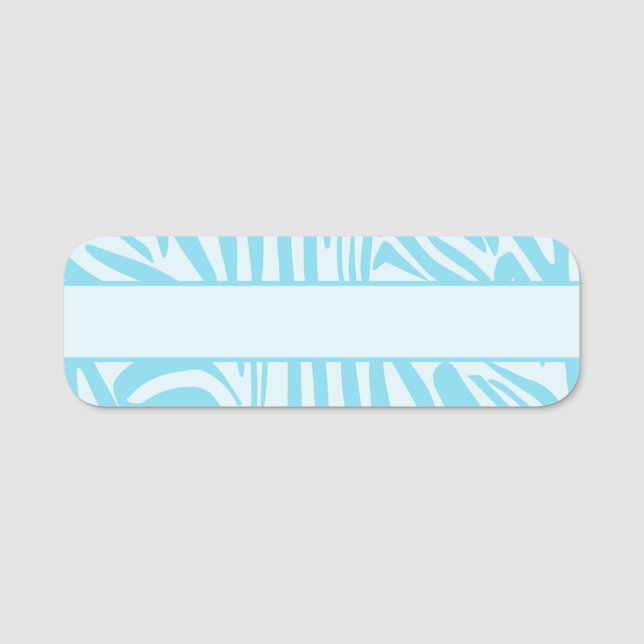 Blue Zebra Pattern Namensschild (Vorderseite)