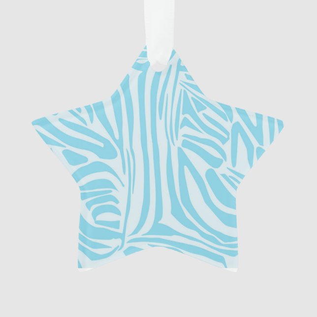 Blue Zebra Pattern Ornament (Vorderseite)