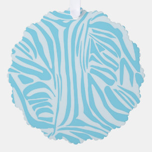 Blue Zebra Pattern Ornament Karte