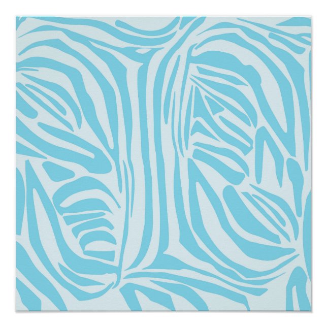 Blue Zebra Pattern Poster (Vorderseite)