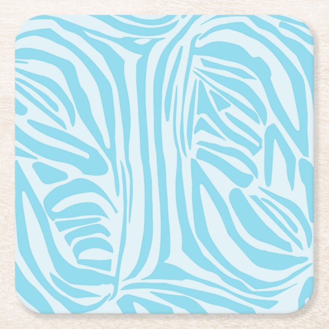 Blue Zebra Pattern Rechteckiger Pappuntersetzer (Vorderseite)