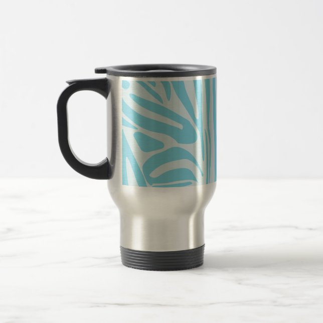 Blue Zebra Pattern Reisebecher (Links)