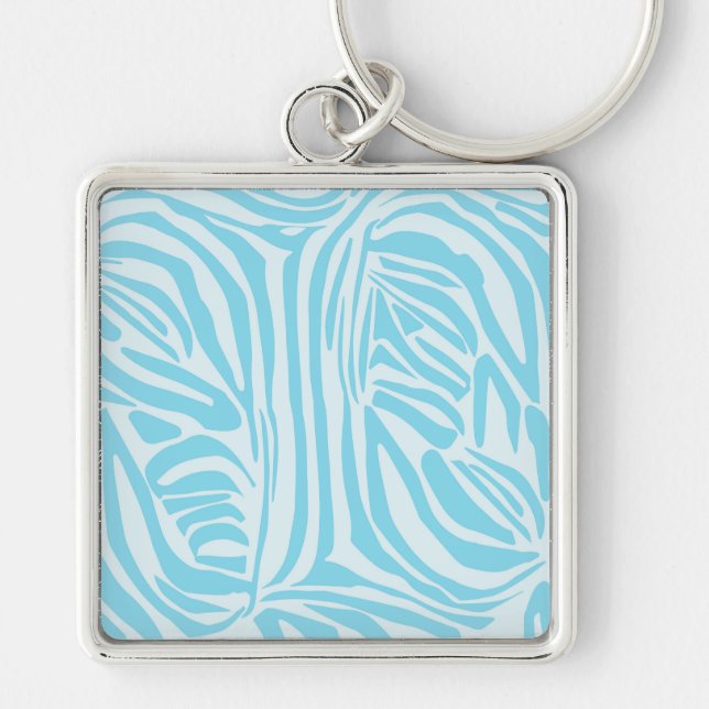 Blue Zebra Pattern Schlüsselanhänger (Vorne)