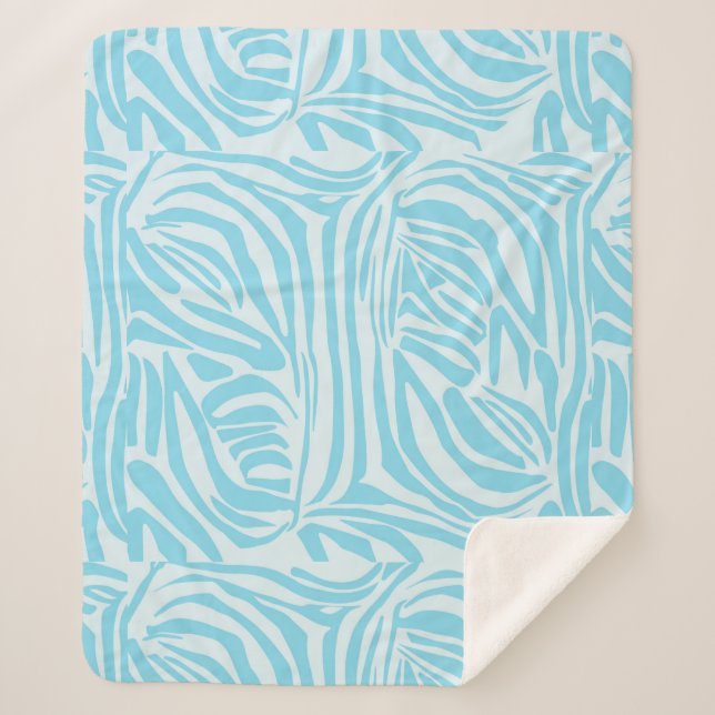 Blue Zebra Pattern Sherpadecke (Vorderseite)