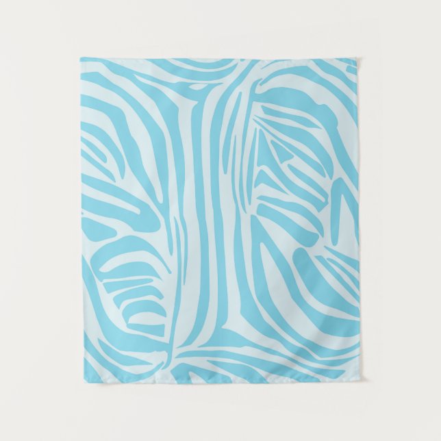 Blue Zebra Pattern Wandteppich (Vorderseite)