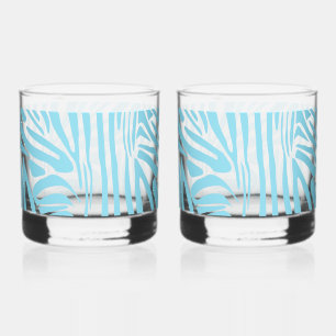 Blue Zebra Pattern Whiskyglas