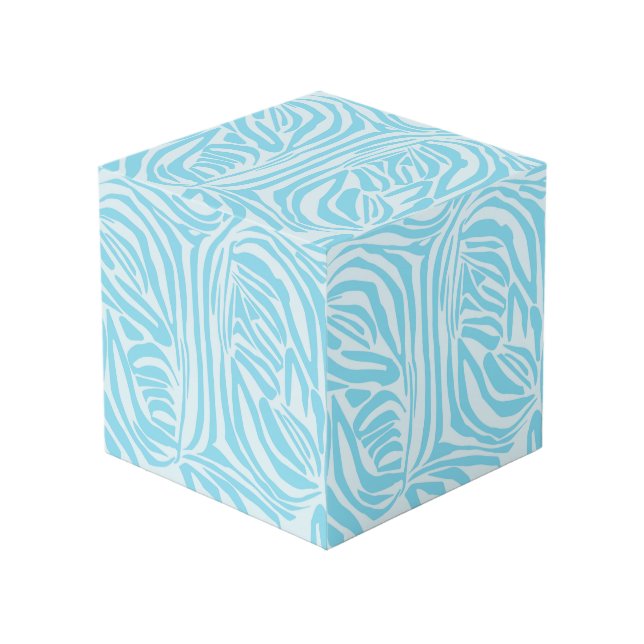Blue Zebra Pattern Würfel (Vorderseite Schrägansicht)
