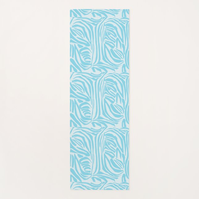 Blue Zebra Pattern Yogamatte (Vorderseite)