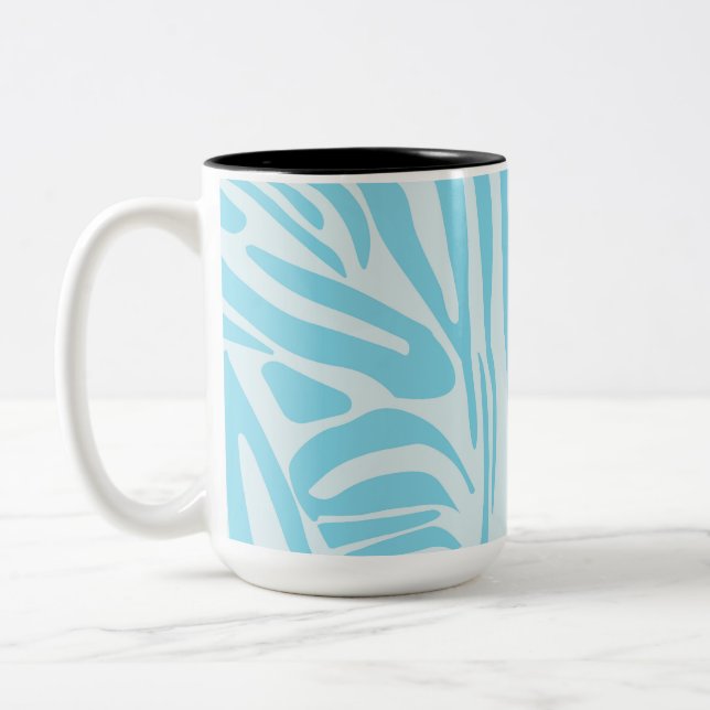 Blue Zebra Pattern Zweifarbige Tasse (Links)