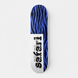 Blue Zebra Safari Streifen Skateboard