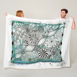 Blue Zen Blanket Fleecedecke