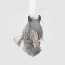 Blue Zeus Heart Wild Hoofbeats Ornement