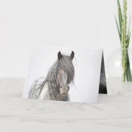 Blue Zeus Portrait Wilde Pferde Grußkarte Dankeskarte