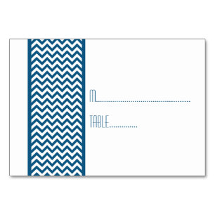 Blue Zickzack Border Escort Card Tischnummer