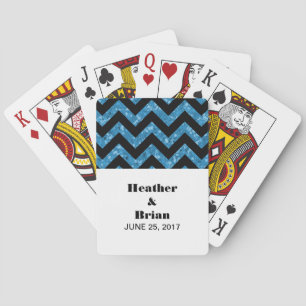 Blue Zickzack Glitzer Playing Cards Spielkarten