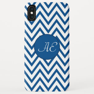 Blue Zickzack Monogram Modern Case-Mate iPhone Hülle