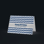 Blue Zickzack Retro Brother Birthday Karte<br><div class="desc">Geburtstagskarte für Bruder mit lustig blauen Zickzack Retromuster und nachdenklichem Vers.</div>
