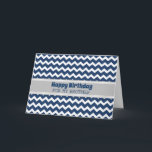 Blue Zickzack Retro Brother Birthday Karte<br><div class="desc">Geburtstagskarte für Bruder mit lustig blauen Zickzack Retromuster und nachdenklichem Vers.</div>