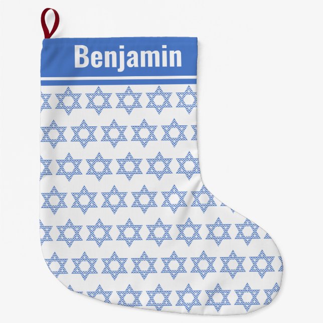 Blue Zickzack Star von David Großer Weihnachtsstrumpf (Vorderseite)