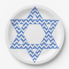 Blue Zickzack Star von David Hanukkah Pappteller