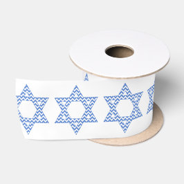 Blue Zickzack Star von David Hanukkah Satinband