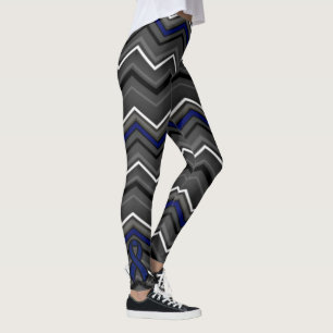 Blue Zig Zag mit Ribbon.Guillain Barre Leggings