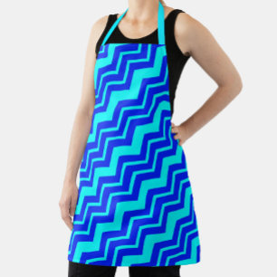 Blue Zig Zag Zickzack Muster Schürze