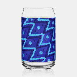 Blue Zig Zags Dots Funky Pattern Dosenglas