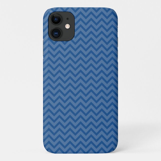 Blue Zigzag, Blue Zickzack, geometrisches Muster Case-Mate iPhone Hülle (Rückseite)