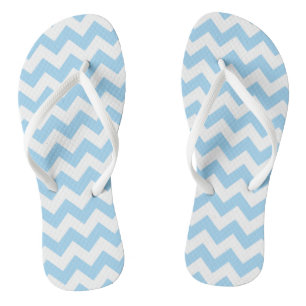 Blue Zigzag, Blue Zickzack, geometrisches Muster Flip Flops