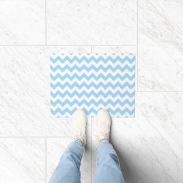 Blue Zigzag, Blue Zickzack, geometrisches Muster Fußmatte