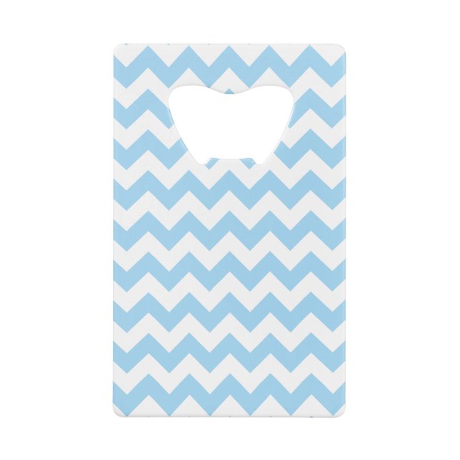 Blue Zigzag, Blue Zickzack, geometrisches Muster Geldbeutel Flaschenöffner (Vorderseite)