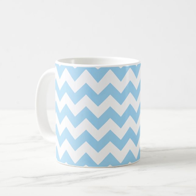 Blue Zigzag, Blue Zickzack, geometrisches Muster Kaffeetasse (Vorderseite Links)