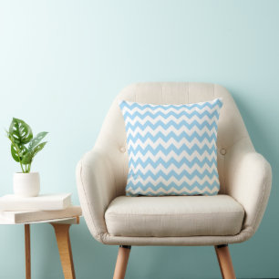 Blue Zigzag, Blue Zickzack, geometrisches Muster Kissen