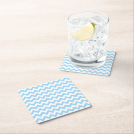 Blue Zigzag, Blue Zickzack, geometrisches Muster Rechteckiger Pappuntersetzer