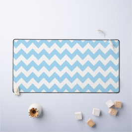 Blue Zigzag, Blue Zickzack, geometrisches Muster Schreibtischunterlage