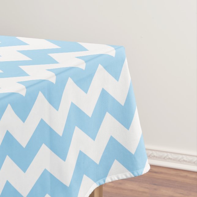 Blue Zigzag, Blue Zickzack, geometrisches Muster Tischdecke (Beispiel)