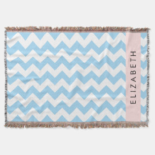 Blue Zigzag, Blue Zickzack, Wave Pattern, Ihr Name Decke