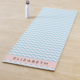 Blue Zigzag, Blue Zickzack, Wave Pattern, Ihr Name Yogamatte