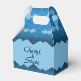 Blue Zigzag Monogram Geschenkschachtel