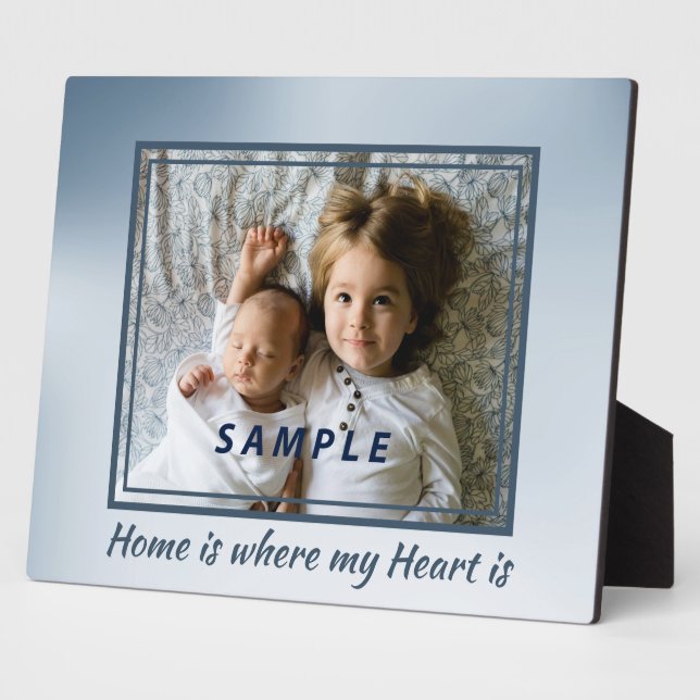 Blue Zuhause is where My Heart is Foto Fotoplatte (Seite)