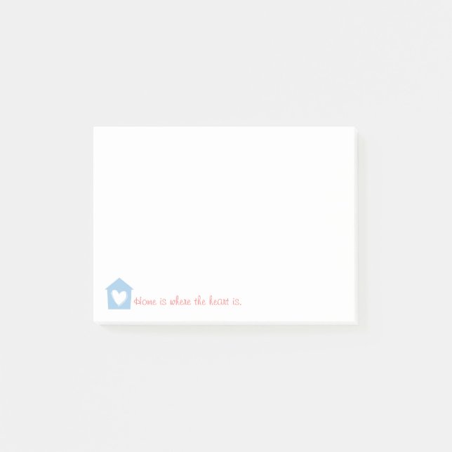 Blue Zuhause ist, wo das Herz Notizen macht (Vorderseite)