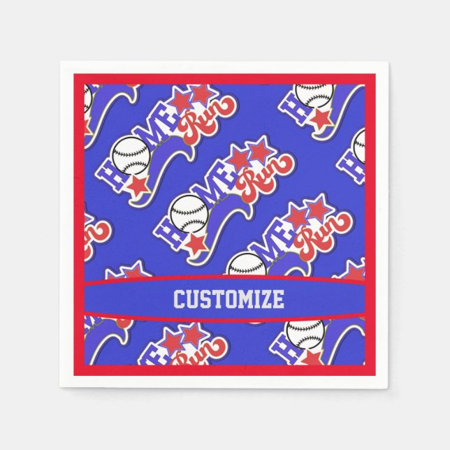 Blue Zuhause Run Baseball Serviette (Vorderseite)