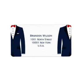 BlueAnd White Gay Wedding Address Labels Adressaufkleber