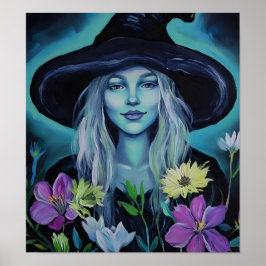 BlueAuraFlowerWitch Poster